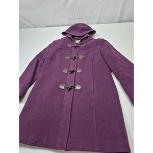 L.L.Bean Women's  Petite Lambswool Duffle Coat Women's 14 Pink Red Thinsulate